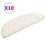 Stair Mats 10 pcs 56x17x3 cm White Half Round 149795