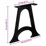 Coffee Table Legs 2 pcs with Arched Base A-Frame Cast Iron 245430