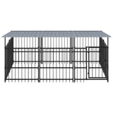 Outdoor Dog Kennel with Roof Steel 5.63 m 3124608