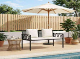 Outdoor Benches 2 -Seater 116 x 56 x 75 cm Poly Rattan 42025352