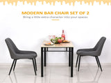 Set Of 2 Quilted PU Leather Dining Chairs with Metal Frame 4 Legs Foot Caps Home Seating Modern T3398P328161