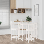 5 Piece Bar Set White Solid Wood Pine 3124743