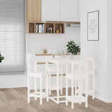 5 Piece Bar Set White Solid Wood Pine 3124743