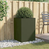 Planter Olive Green 52x48x75 cm Steel 841586