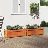 Garden Planters 2 pcs Wax Brown Solid Wood Pine 837454