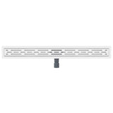 Shower Drain with Line Design Silver 100 cm Stainless Steel 304 42015960