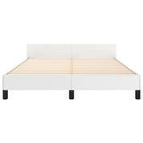 Bed Frame without Mattress White Full Faux Leather 347530