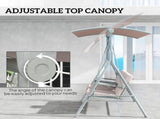 2 Seater Garden Swing Chair Patio Rocking Bench w/ Tilting Canopy, Double Padded Seats, Storage Bag T3398P315889