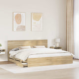 Bed Frame with Drawer Sonoma Oak 200 x 200 cm Engineer Wood 3410674