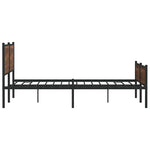 Metal Bed Frame without Mattress Brown Oak 193x203 cm 3301417