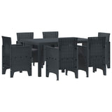 Garden Dining Set 7 pcs Anthracite Polt rattan 3378555