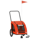 Pet Bike Trailer Orange Oxford Fabric and Iron 93977