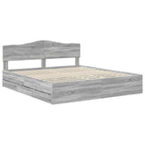 Bed Frame with Drawer Grey Sonoma 180 x 200 cm Engineer Wood 3412982