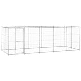 Outdoor Dog Kennel Galvanised Steel with Roof 12.1 m 3082304