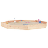 Sandbox with Seats Octagon Solid Wood Pine 825023