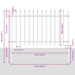 Garden Fence White 5.1 x 1 m Powder-coated steel 3334060