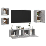 5 Piece TV Cabinet Set Concrete Grey Engineered Wood 3079115