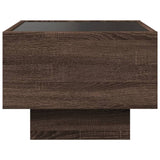 ZNTS Bedside Table with Infinity LED Brown Oak 40x40x30 cm 3284069