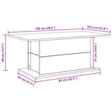 Coffee Table Artisan Oak 102x55.5x40 cm Engineered Wood 856807