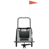 Pet Bike Trailer Grey and Black Oxford Fabric and Iron 93895