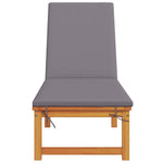 Sun Lounger Reclining Brown 53 x 202 x 89cm Solid Acacia wood 4108109