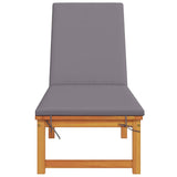Sun Lounger Reclining Brown 53 x 202 x 89cm Solid Acacia wood 4108109