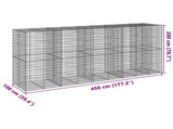 Gabion Basket with Cover 450x100x200 cm Galvanised Iron 3295232