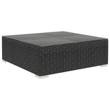 Patio Furniture Black and Cream Poly Rattan, Steel, Polyester Large 41271