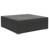 6 Piece Garden Lounge Set with Cushions Poly Rattan Black 46746
