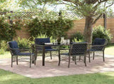 Garden Dining Set with Cushion 5 pcs Grey and Black Rattan 3380248