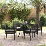 Garden Dining Set 5 pcs Black Poly rattan 3334924
