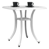 ZNTS Garden Table White 53x53x53 cm Cast Aluminium 4002817