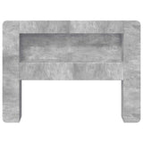 Headboard Cabinet with Storage Concrete Grey Engineered Wood 8001267