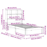 Bookcase Bed without Mattress Wax Brown 90x190 cm Single Solid Wood Pine 3322573