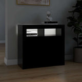 804329 Sideboard with LED Lights Black 80x35x75 cm