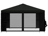 Garden Gazebo with Sidewalls 3 x 3 m Black Polyester and Steel 900370
