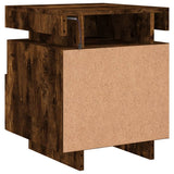 ZNTS Bedside Cabinet with LED Lights Smoked Oak 40x39x48.5 cm 836792