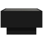 ZNTS Coffee Table with LED Black 50x50x30 cm Engineered Wood 847505