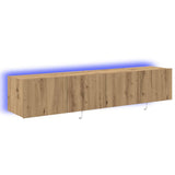 TV Wall Cabinet with LED 2 pcs Artisan Oak 80 x 35 x 31 cm 863107