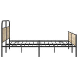 Metal Bed Frame without Mattress Smoked Oak 193x203 cm 3318676