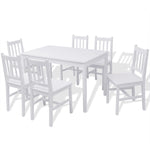 Seven Piece Dining Set Pinewood White 242959