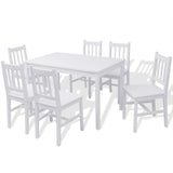 Seven Piece Dining Set Pinewood White 242959