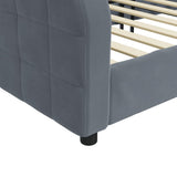 Day Bed without Mattress Dark Grey 90x190 cm Velvet 354075