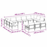 Garden Sofa Set 13 pcs Anthracite Steel 3379028
