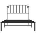 Metal Bed Frame without Mattress with Headboard Black 107x203cm 373883