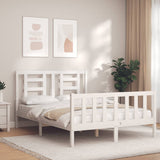 Bed Frame without Mattress White 120x200 cm Solid Wood Pine 3192877