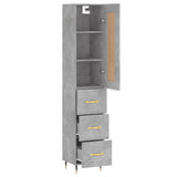 Highboard Concrete Grey 34.5x34x180 cm Engineered Wood 3200181
