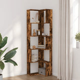 Corner Bookcase 5-Tier Smoked Oak 50x50x179 cm Engineered Wood 852586