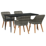 Garden Dining Set with Cushion 5 pcs Grey Poly Rattan 3261680