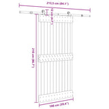 Sliding Door with Hardware Set 100x210 cm Solid Wood Pine 3332675